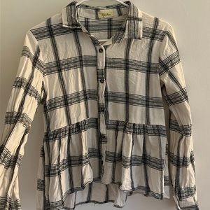 Peplum long sleeve flannel shirt